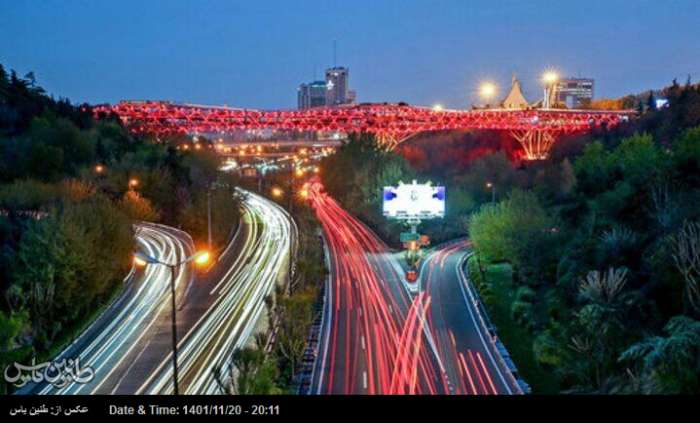 پل طبیعت تهران امشب قرمز می‌شود