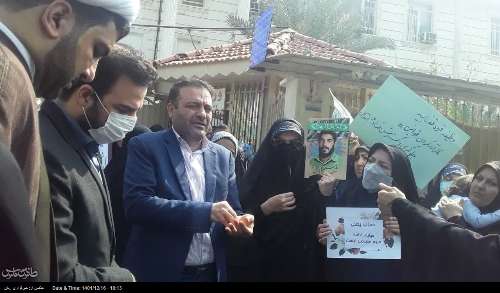 تجمع بانوان فاطمی شهرستان هرمزگان علیه بی حجابی مقابل دادگستری این استان