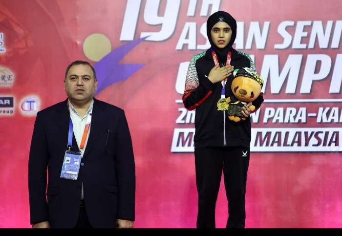 مدال طلای قهرمانی پاراکاراته آسیا بر گردن کاراته کای سمنانی