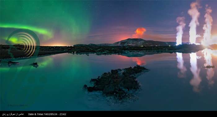 سه پدیده درخشان در آسمان شب ایسلند