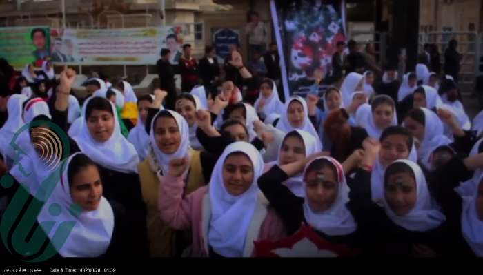 فیلم خروش بانوان و دختران شاهین دژ در حمایت از کودکان فلسطینی