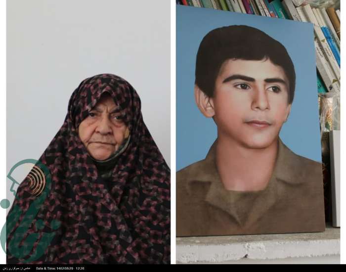 وقف مادر شهید نخعی نژاد برای برگزاری مراسم فاطمیه در شهرستان خوسف