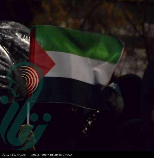 قرائت بیانیه تجمع اعتراضی همدان در هتک حرمت نوامیس در بیمارستان غزه