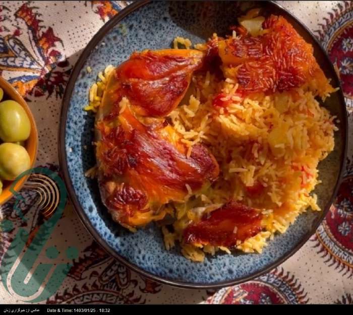 دمی گوجه با ته‌انداز مرغ زعفرانی، یک غذای با شخصیت و خاص!