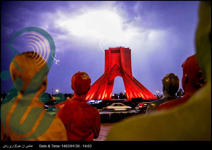 برج آزادی تهران «قرمز» شد