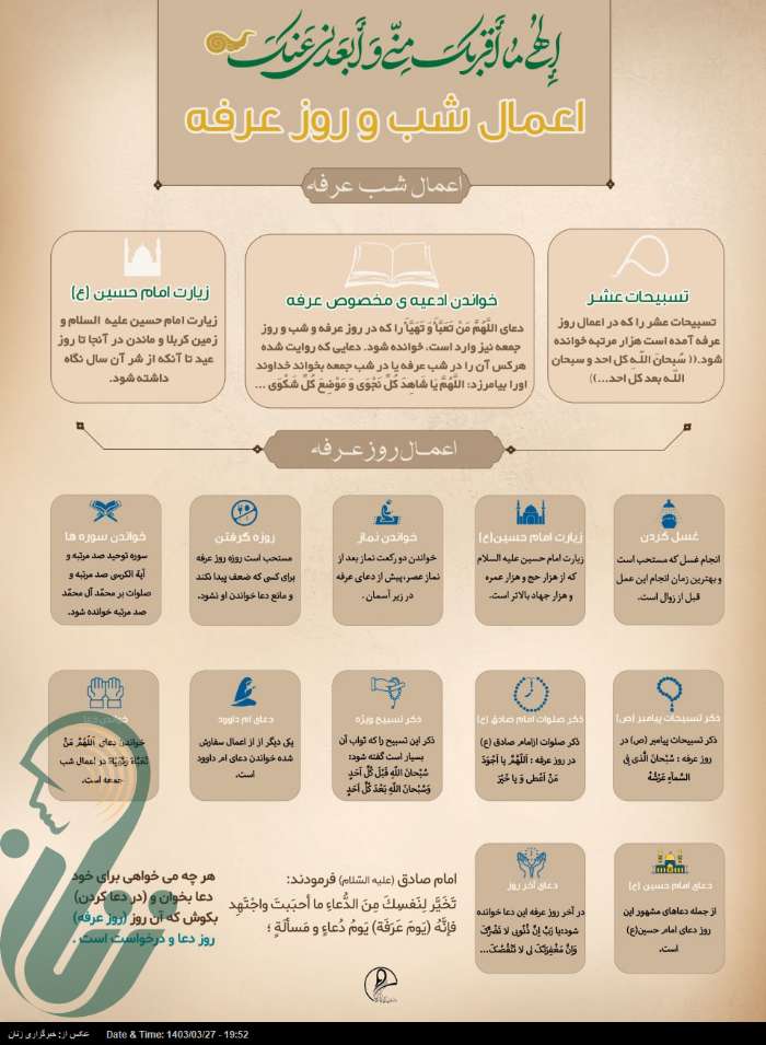 اینفوگرافی | اعمال و دعاهای روز عرفه