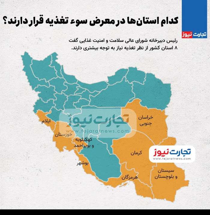 کدام استان‌ها در معرض سوءتغذیه قرار دارند؟