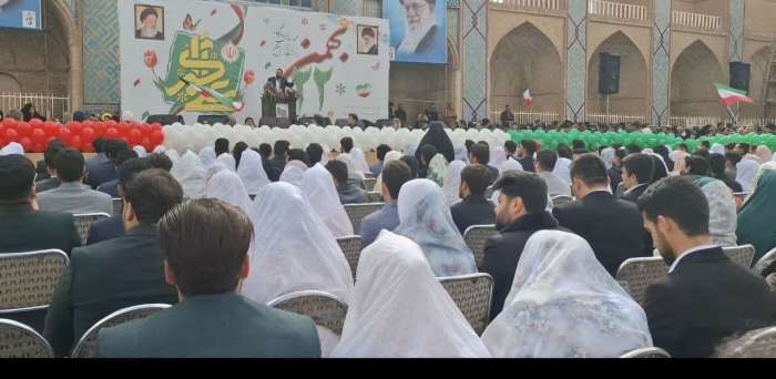 جشن ازدواج متفاوت460زوج یزدی در بهار انقلاب
