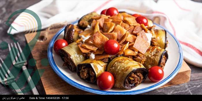 فته بادمجان و سیب زمینی؛ سالاد عربی خوشمزه