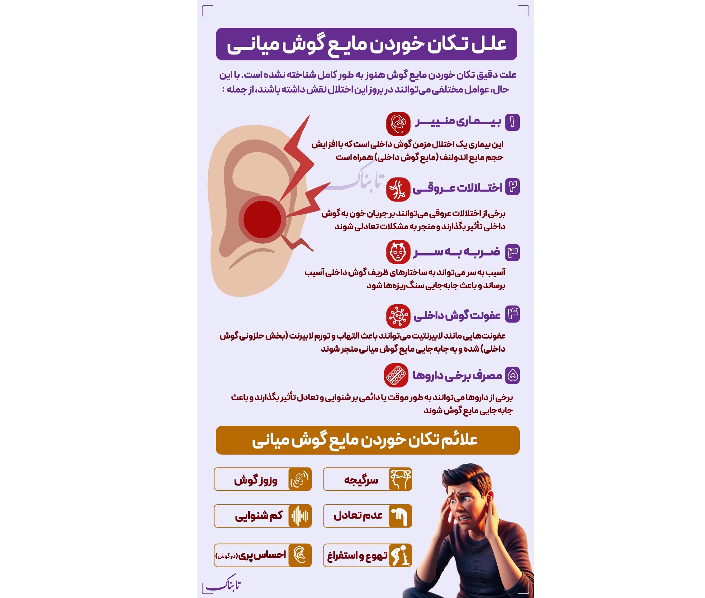 علل تکان خوردن مایع گوش میانی