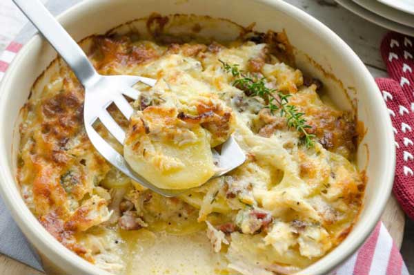 طرز تهیه کاسترول مرغ و سیب زمینی فوق العاده