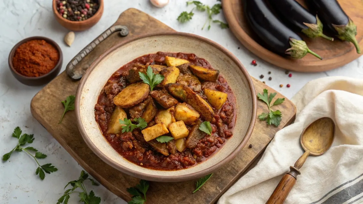 دستور طلایی واویشکا بادمجان با گوشت چرخ‌کرده